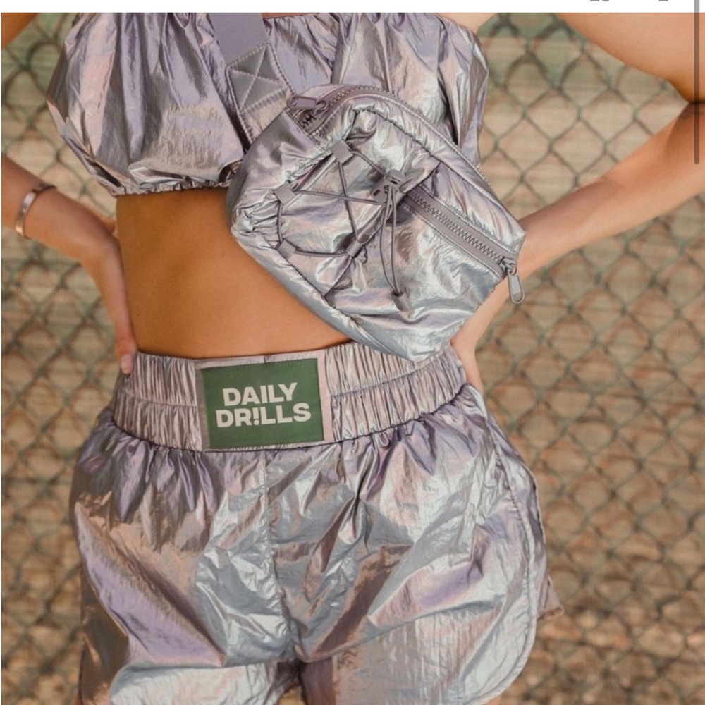 Daily Drills metallic bubble set - shorts & top. Worn once!